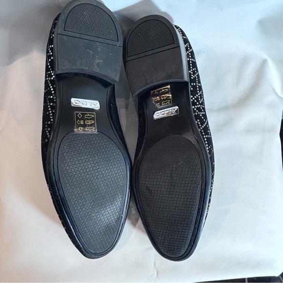 ALDO Sz 10 Loafer Slip On Suede Gold Graphic Pattern Almond Toe NEW WITH TAG - Picture 8 of 10